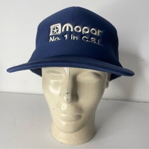 Vintage Mopar Trucker Hat Mesh Foam No. 1 In C.S. I. Blue Snapback Blue White